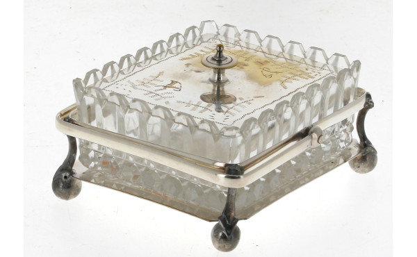 Seau à biscuits anglais en métal argenté