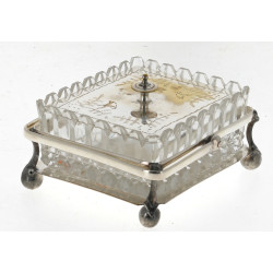 Seau à biscuits anglais en métal argenté