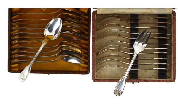 ORBRILLE - 12 fourchettes à gâteaux en m