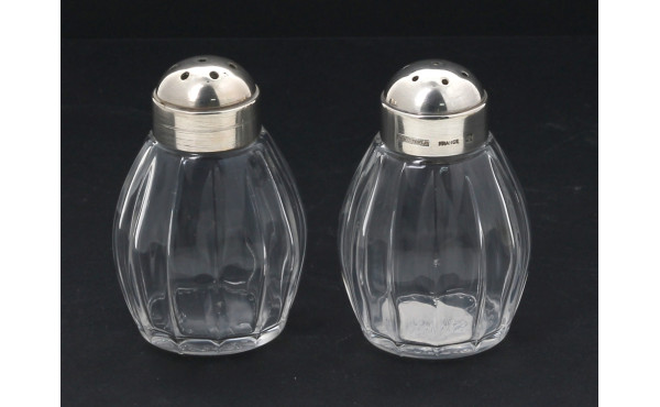 CHRISTOFLE - Paire de salières en métal 