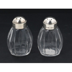 CHRISTOFLE - Paire de salières en métal 