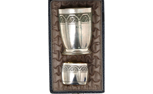 Timbale et anneau de serviette ART DECO 