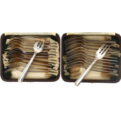 12 fourchettes à gâteaux et 12 fourchett