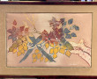 "Oiseaux branchés et fleurs", soie peint