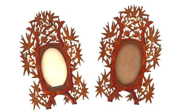 Chine ou Indochine - Paire de cadre port