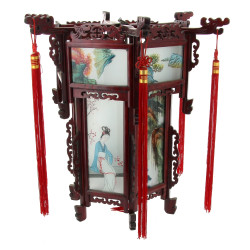 Lanterne chinoise en bois et plaques en 