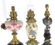 Trois lampes à pétrole dont 2 électrifié