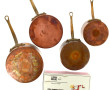 4 casseroles décoratives en cuivre : on 
