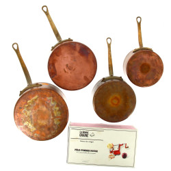 4 casseroles décoratives en cuivre : on 