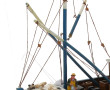 Maquette de bateau de pêche H 38 x L 46 