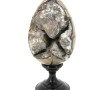 Œuf géode décoré, H 14,5 cm : on y joint
