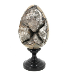 Œuf géode décoré, H 14,5 cm : on y joint