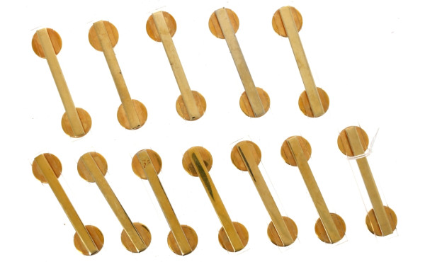 12 porte-couteaux années 50 en métal dor