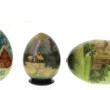 RUSSIE - Lot de 5 œufs en bois laqué à d