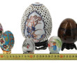 CHINE - Lot de 9 œufs décoratifs de diff