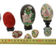 CHINE - Lot de 10 œufs décoratifs de dif