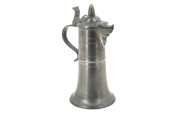 Grand pichet couvert en étain, H 35 cm