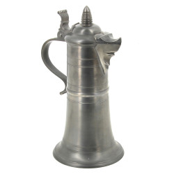 Grand pichet couvert en étain, H 35 cm