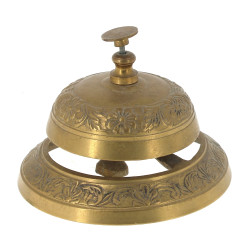Sonnette d'appel en laiton, à décor flor