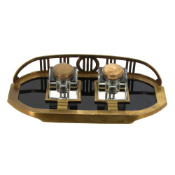 Encrier double époque ART DECO en laiton