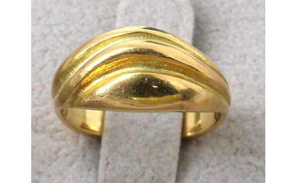 Bague jonc en or jaune 18 cts, poinçon t