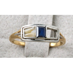 Bague ancienne bicolore en or 18 cts, pl