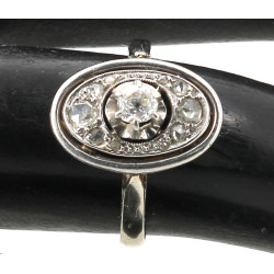 Bague ancienne en or gris 18 cts, et dia