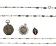 Petit lot de bijoux anciens en argent : 