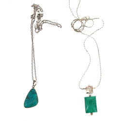 Lot de 2 pendentifs couleur turquoise et