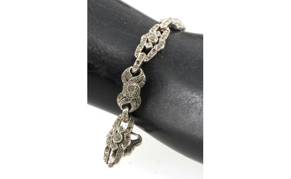 Bracelet ligne en argent 925ème et stras