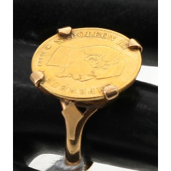 Bague en or jaune 18 cts, poinçon tête d