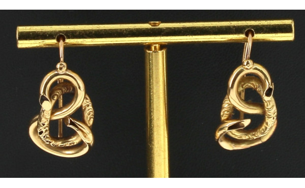 Paire de boucles d'oreilles en or jaune 