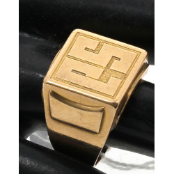 Chevalière en or 18 cts, poinçon tête d'