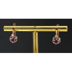 Paire de BO dormeuses en or jaune 18 cts