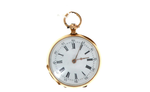 Montre de col en or jaune 18 cts, poinço