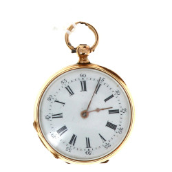 Montre de col en or jaune 18 cts, poinço