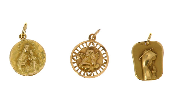Lot de 3 médailles religieuses en or jau