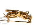 Petite broche mouche en or jaune 18 cts,