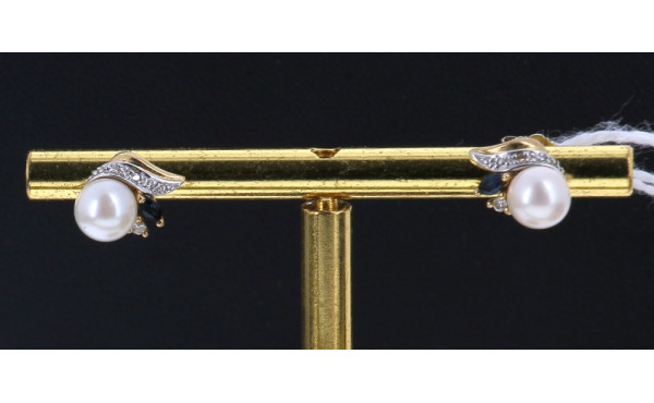 Paire de puces d'oreilles en or jaune 18