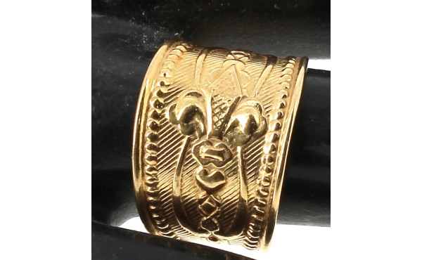 Bague anneau large en or 18 cts, poinçon