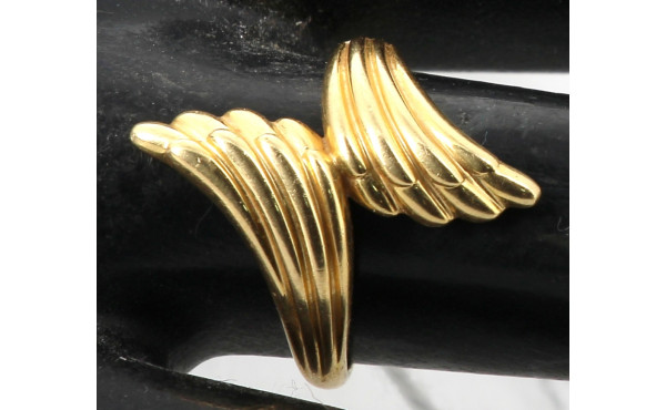 Bague jonc fantaisie en or jaune 18 cts,