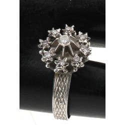 Bague en or gris sertie d'un diamant cen