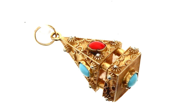 Important pendentif en or jaune 18 cts, 