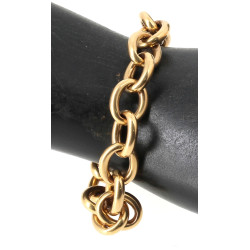 Gourmette en or jaune 18 cts, non poinço