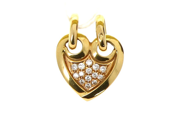 Pendentif cœur en or jaune 18 cts, poinç
