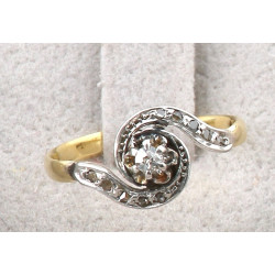 Bague ancienne deux ors 18 cts, style to