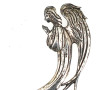 Pendentif en argent en forme d'ange, H 6