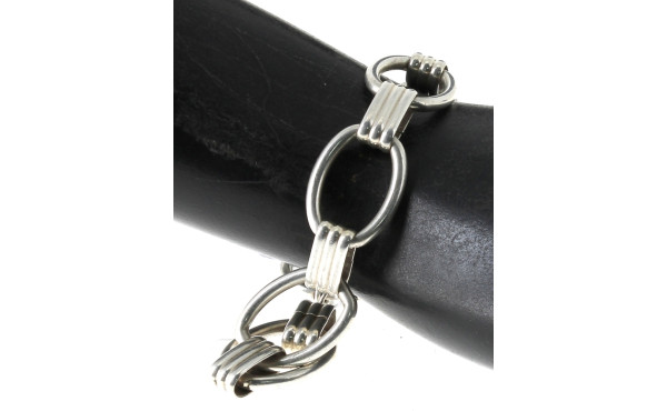 Bracelet en argent à larges maillons, ma