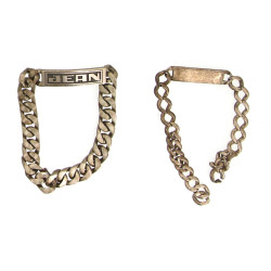 Deux gourmettes en argent, une vierge et