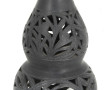 Vase en céramique ajourée à patine noir 
